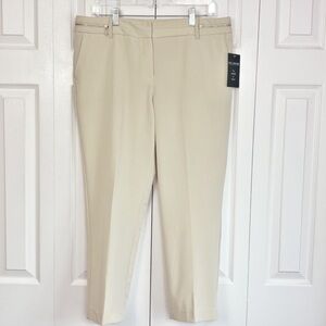 NWT Zac & Rachel Stone Cream Zip Detail Slim Ankle Pants 12P